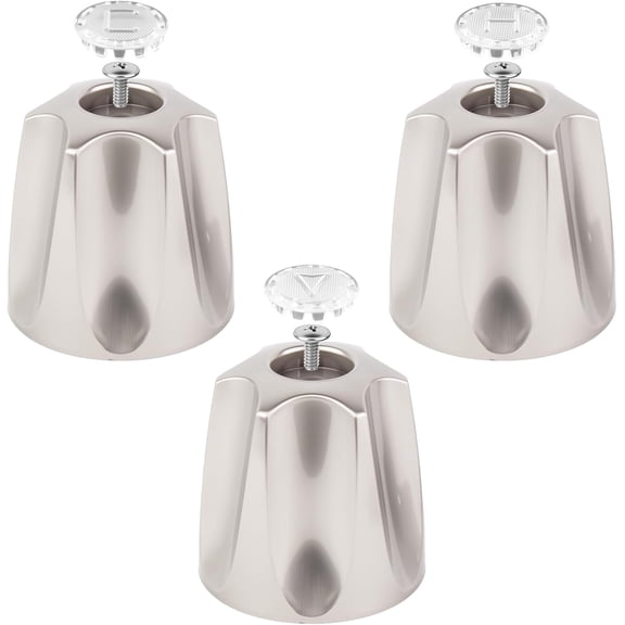 CATPAN 3Pcs Shower Knob Replacement Compatible with Price/Pfister Verve Tub Shower, Bathtub Faucet Handle Remodel Trim Kit Includes Hot/Cold/Diverter Knob & 3 Screws (Brushed Nickel)