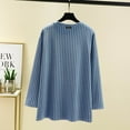 thumbnail image 5 of XuJwPNcy Thermal Shirts for Women Plus Size Loose Crew Neck Base Layer Tops Long Sleeve Winter Warm Casual Pajama Top(Blue,Large), 5 of 6