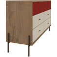 thumbnail image 4 of Manhattan Comfort Joy 6 Tiroir Double Commode en Blanc et Rouge, 4 of 10