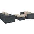 thumbnail image 2 of Modway Summon 5 Piece Outdoor Patio Sunbrella® Sectional Set in Canvas Antique Beige, 2 of 8