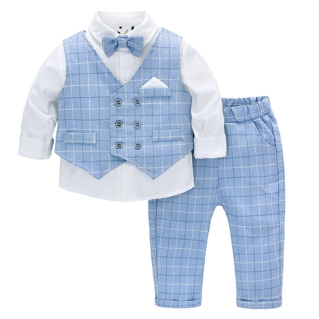 famuka Ensemble de Vêtements Gentleman pour Bébés Garçons, Smoking pour Enfants, Tenue de Gentleman