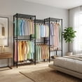 thumbnail image 1 of GloryStar Large Capacity Freestanding Garment Rack, Heavy Duty Metal Closet Organizer with Adjustable Shelves and Clothes Rods, 1 of 7
