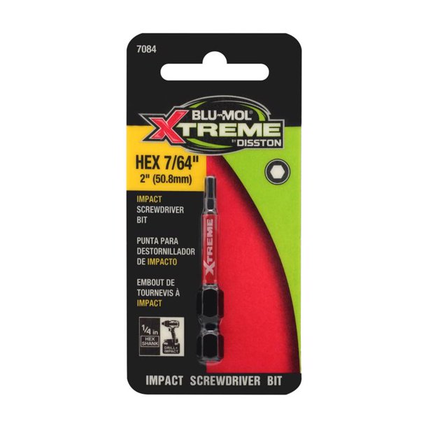 Punta de destornillador Blu-Mol Xtreme Hex, 1,4 mm x 5 cm, acero S2, 2 unidades