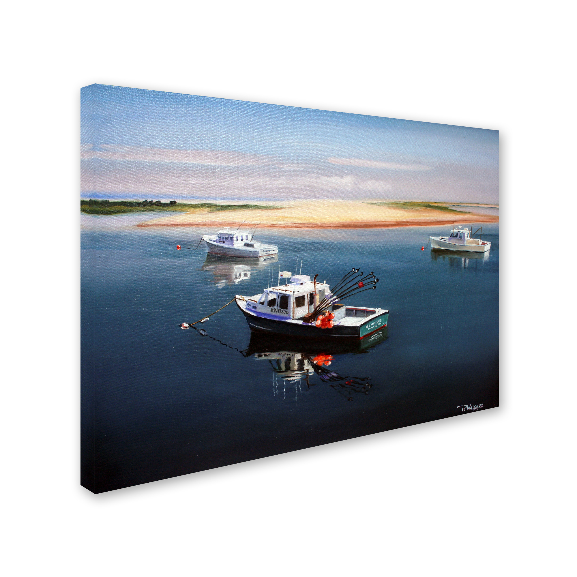 Trademark Fine Art 'Cape Cod Fishing Boats' Canvas Art by Paul Walsh