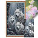 thumbnail image 1 of Hilo Algodón Ecológico Bordado 11CT 3 Hebras 40x70cm Tres Lobos en La Nieve Kit Serie Punto Cruz, 1 of 9