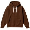 thumbnail image 5 of Telankuip Mens Waffle Quarter Zipper Hoodies Soft Cozy Solid Color Loose Hooded Sweatshirts Long Sleeve Drop Shoulder Oversized Drawstring Pullover Tops with Pockets Brown XL, 5 of 5