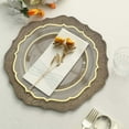 thumbnail image 2 of Efavormart 6 Pack | 13" Rustic Natural Wooden Textured Acrylic Charger Plates With Scalloped Rim, 2 of 11