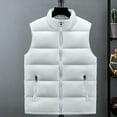thumbnail image 6 of Skymirror Autumn Winter Men Vest Solid Color Thickened Stand Collar Zipper Slim Fit Sleeveless Jacket for Daily Wear, 6 of 8