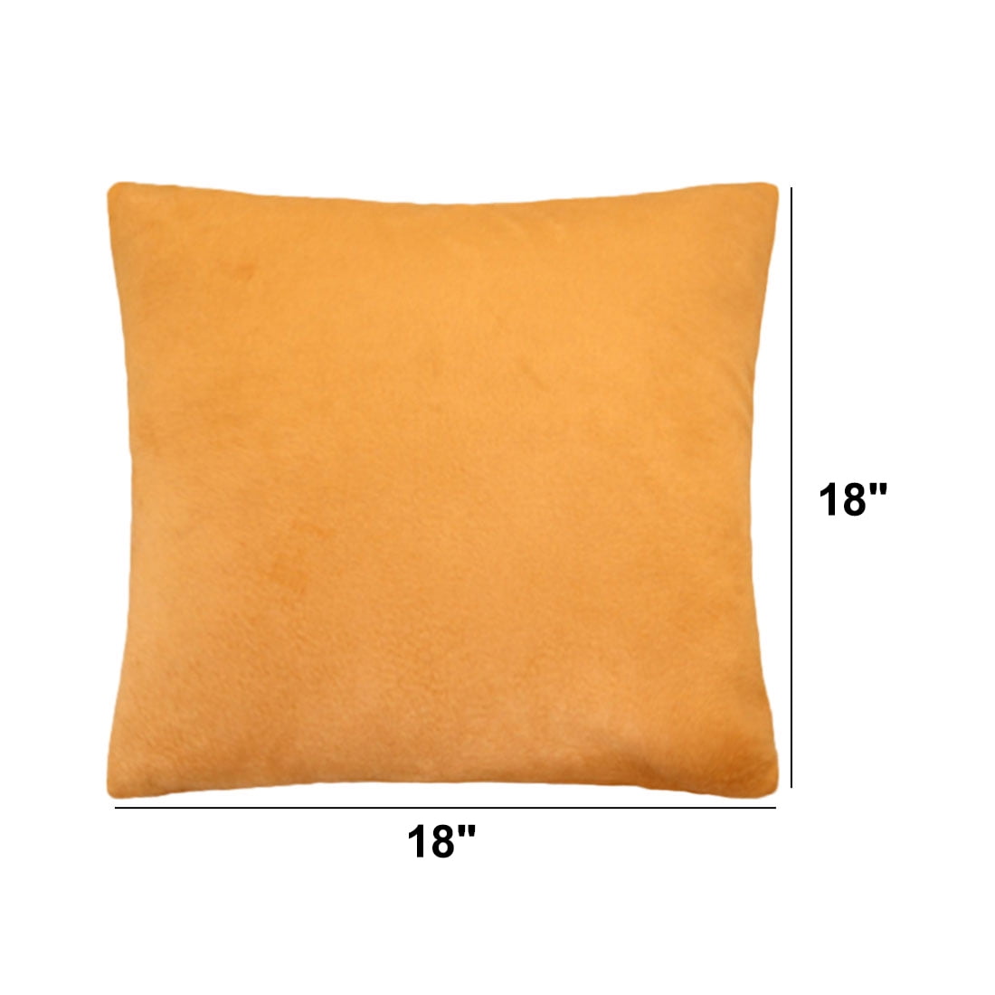 Unique Bargains Solid Velvet Soft Square 80/20 Viscose Throw Pillow Covers 18" x 18" Pumpkin