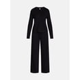 thumbnail image 5 of Joyspun Women's Cozy Lounge Collection Hacci Henley Top and Pants, 2-Piece Pajama Set, Sizes XS-3X, 5 of 5