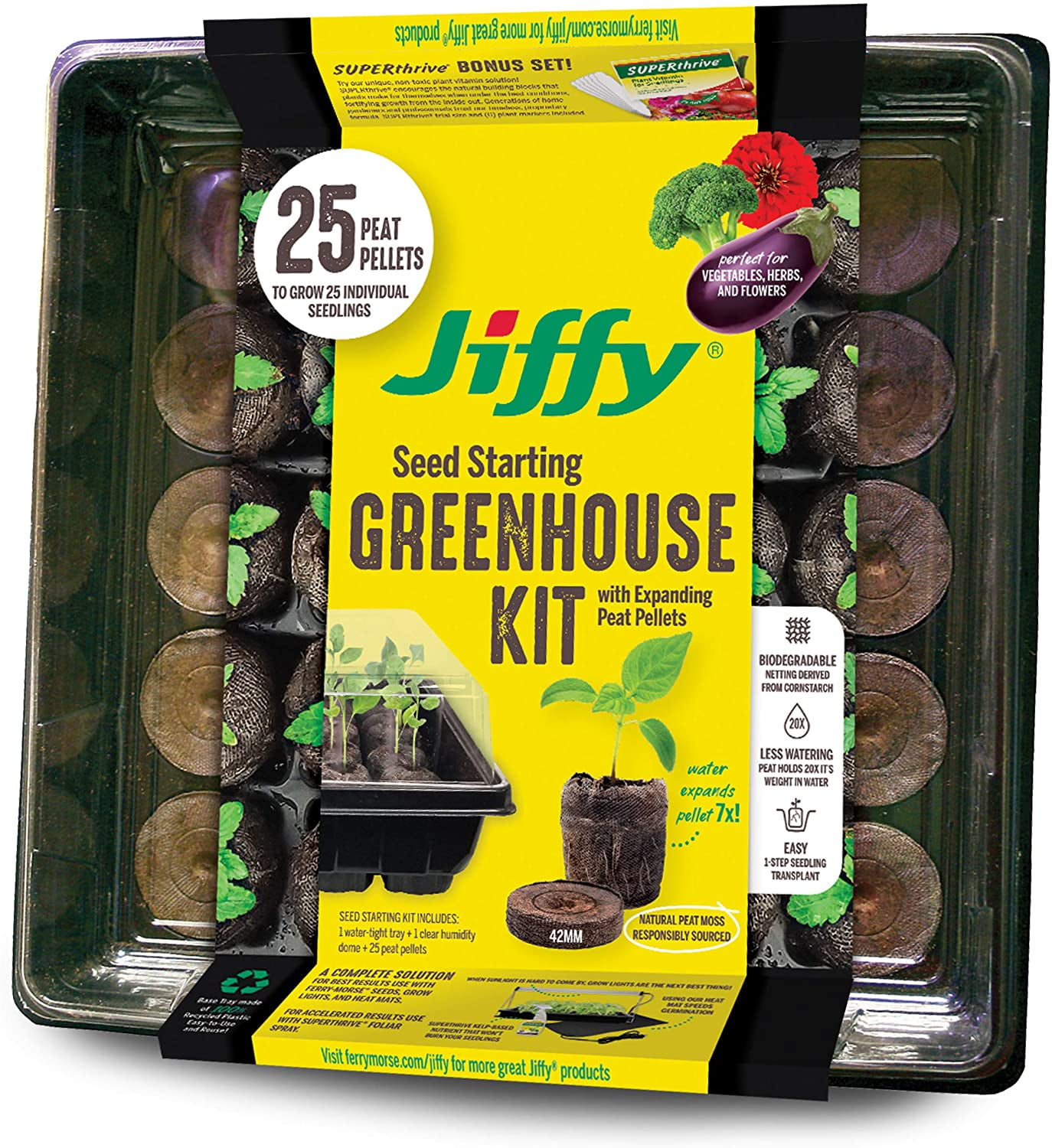 Jiffy 42mm Professional Greenhouse 25-Plant Starter Kit 