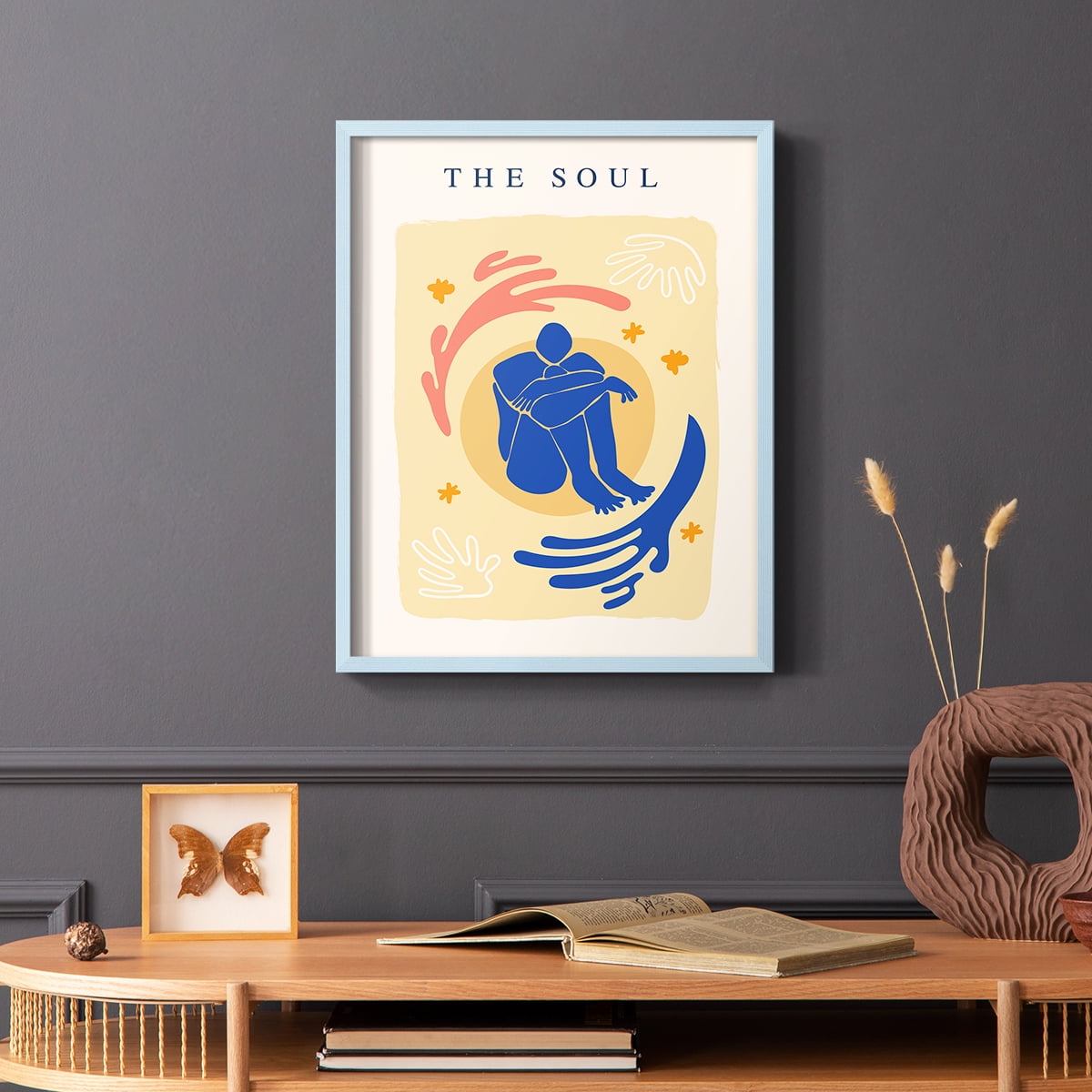 Matisse CCCXII in Blue Solid Wood 22 x 28 Framed Print