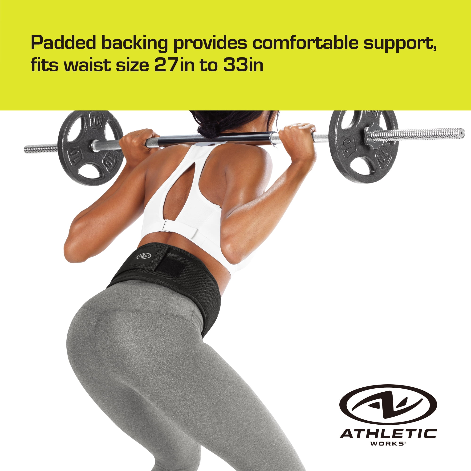 Athletic Works Weight Lifting Belt SM High Quality Material Waist Range 27in to 33in Adjustable Buckle – Your Ultimate Lifting Companion