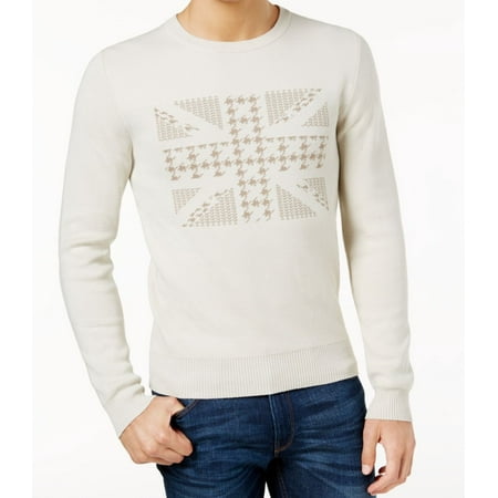Ben Sherman NEW Almond Beige Mens Size Small S Graphic Crewneck Sweater