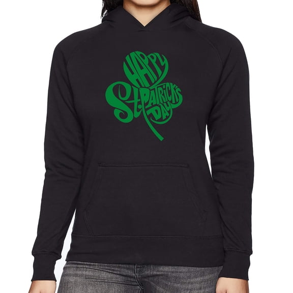 Women's Word Art Hooded Sweatshirt - St. Patrick's Day Shamrock