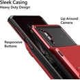 thumbnail image 3 of Case for Galaxy Note 10+ 10 Plus Case Wallet 4-Slot Pocket ID Card Holder Scratch Resistant Dual Layer Protective Bumper Rubber Armor Hard Shell Cover for Samsung Galaxy Note 10 Plus Red, 3 of 12