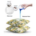 thumbnail image 5 of Waterproof Outdoor Throw Pillows with Inserts 18"x18", Yellow Lemon Soft Decorative Pillowcases for Couch Bedroom, Spring Floral Flower Fruit Farmhouse Modern Pillow Covers for Sofa Living Room, 5 of 6