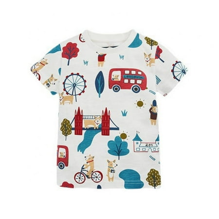 

GYRATEDREAM Toddler Little Boy Car T Shirt Kid Short Sleeve Tee Top Clothes 2-7 Years