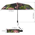 thumbnail image 3 of Flamingo Leaves Rose Compact Sun Umbrella Windproof Travel Umbrellas for Rain Strong Portable UV Protection, 3 of 8