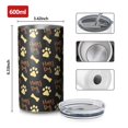 thumbnail image 4 of 20oz Coffee Tumblers Happy Dog and Footprints Stainless Steel Vacuum Insulated Travel Tumbler Coffee Cups Mug with Lid and Straw with Cleaning Brush for Cold & Hot Drinks, 4 of 5