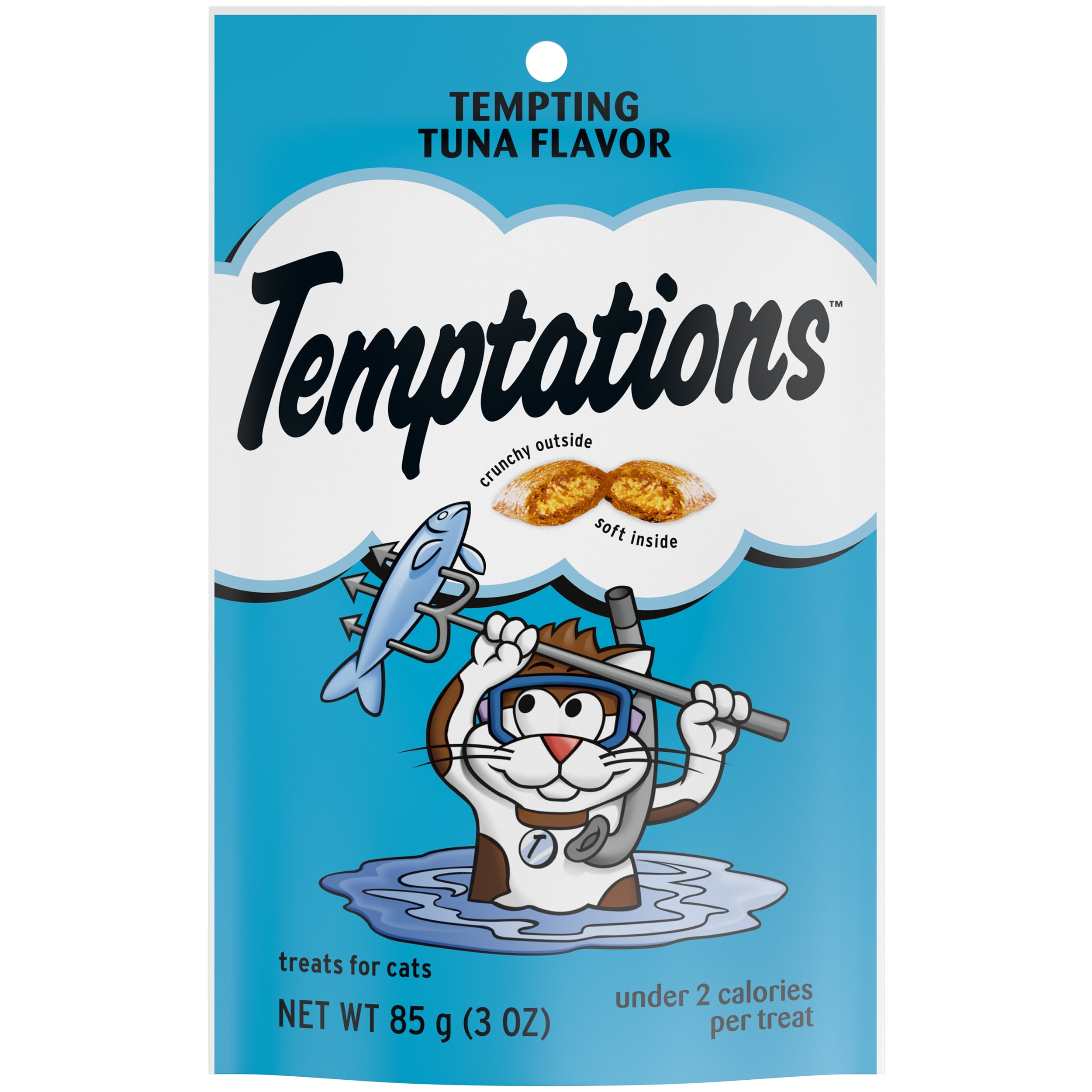 TEMPTATIONS Classic Crunchy and Soft Cat Treats Tempting Tuna Flavor, 3 oz. Pouch