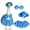 Blue, variant on JASKFLY Porch Goose Outfits Spring Summer Cool Clothing Hawaiian Bikinis Set for Big White Goose Home Decoration Bikini Style(Blue)