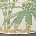 thumbnail image 5 of SAFAVIEH Barbados Cahir Botanical Indoor/Outdoor Area Rug, Ivory/Green, 6'7" x 6'7" Round, 5 of 16