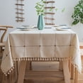 thumbnail image 4 of Cheers US Rectangle Table Cloth Linen Farmhouse Tablecloth Waterproof Anti-Shrink Soft and Wrinkle Resistant Decorative Fabric Table Cover for Kitchen, 4 of 7