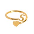 thumbnail image 2 of Fiudx Anillos de Inicial de Oro, Anillo Apilable con Letra Abierta, Joyería Ajustable con Alfabeto, Regalos Personalizados Únicos, Accesorio de Moda para Mujer, Perfecto para Mamá o Novia., 2 of 2