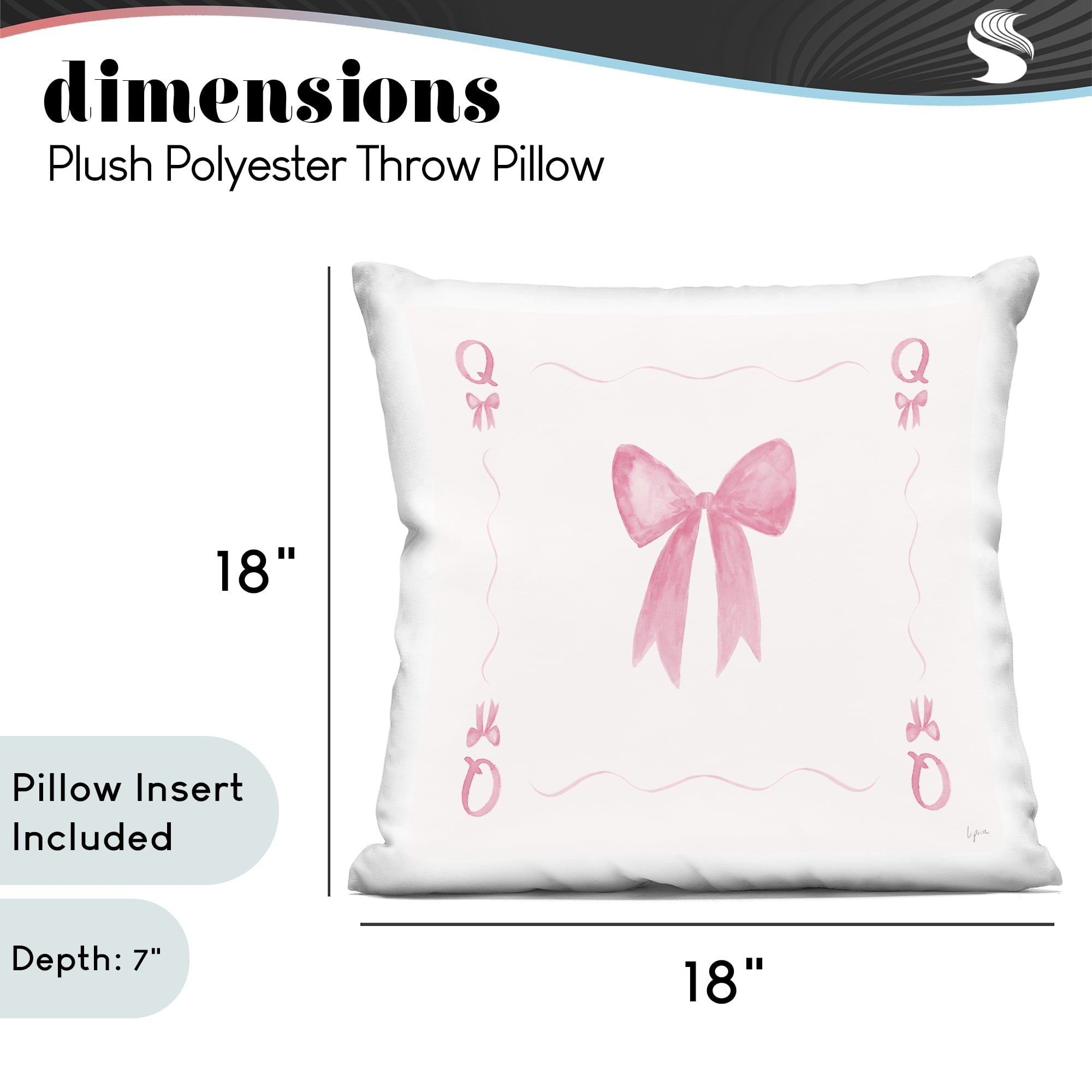 Stupell Industries Queen Of Bows Card Decorative Printed Throw Pillow, design by Lucille Price