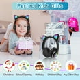 thumbnail image 2 of Kids Headphones, Cat Ear Wireless Headphones, LED Light Up Bluetooth over on Ear Black Headphones for Toddler Boy Girl Teen Children With Microphone for Phone/Tablet/Laptop/School Christmas Gift, 2 of 11