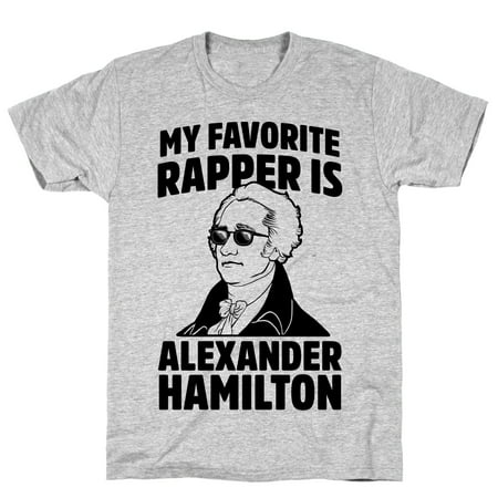 LookHUMAN My Favorite Rapper is Alexander Hamilton Athletic Gray Men's Cotton