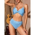 thumbnail image 1 of Charmo Women's Two Piece Bikini Set Mid Waisted Twist Front Bathing Suit Ruched Swimsuit, 1 of 6