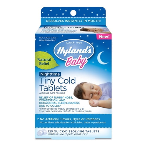 Hylands Baby Nighttime Tiny Cold Tablets, Natural Symptom Relief of