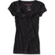 thumbnail image 1 of Aeropostale - Camiseta gráfica con cuello en V para mujer, color negro, talla XS, 1 of 1