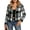 Gray, variant on Women Flannels Cropped Long Sleeve Blazer V Neck Button Down Jackets Plaid Fall Coat Tops Khaki XXL