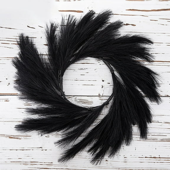 D-GROEE Faux Pampas Grass Wreath for Home Decor - Modern Wreath - No Shedding, Long Lasting Unique Farmhouse Decor - from Lightweight Cloth