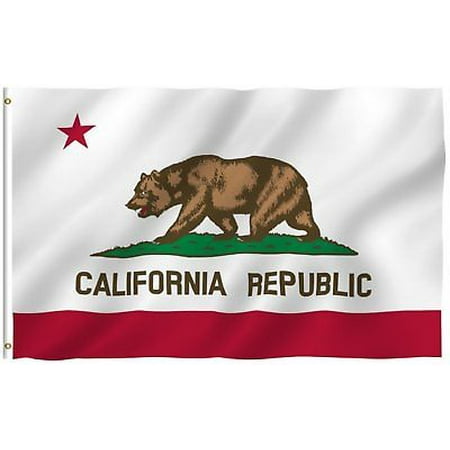 Nylon California State Flag - G128 - 3' x 5' Polyester California STATE FLAG Republic CA USA Grommets Bear America