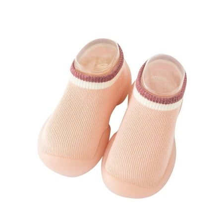 

Quealent Toddler Baby Boys Shoes 10C Boys Shoes Autumn Children Toddler Shoes Boys and Girls Floor Sports Socks Shoes Solid Color Light Sneaker High Top Pink 9