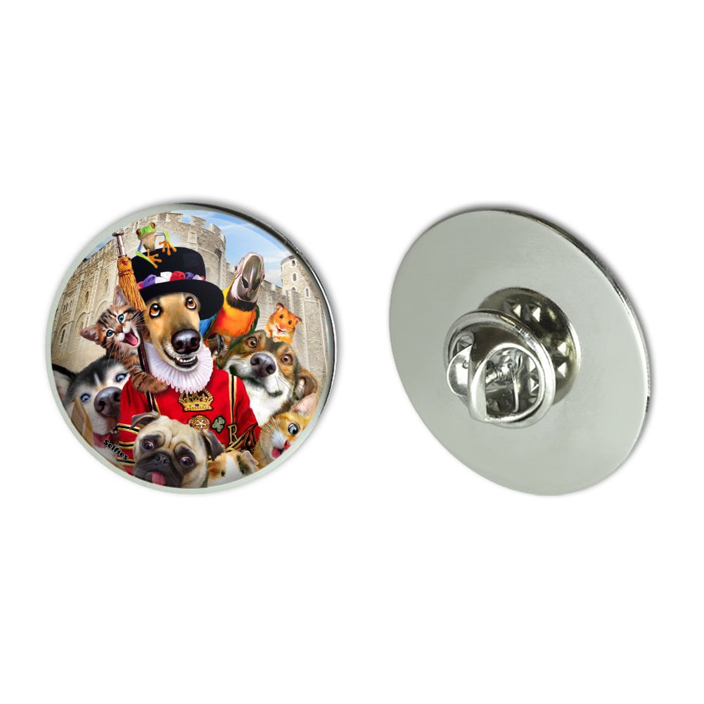 Tower of London England Britain Selfie Dogs Cats Pinback Button Pin Badge 