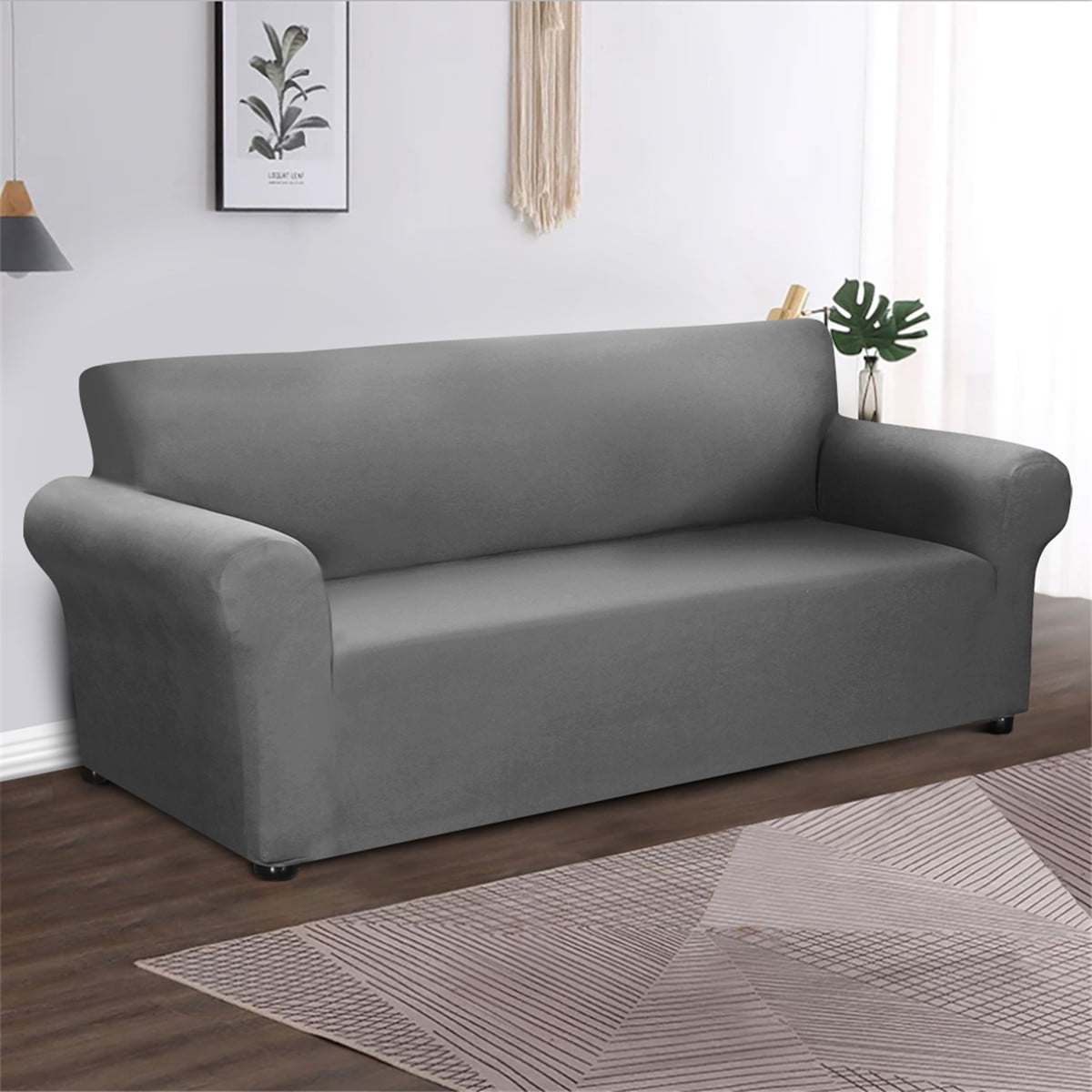 1-4 Seater Elastic Sofa Cover Slipcover Couch Stretch Arm Chair Loveseat Home US 