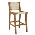 thumbnail image 1 of Coatway 1 PCS Outdoor Counter Height Bar Stool with Teak Wood Frame Back &Footrest for Balcony, 1 of 9
