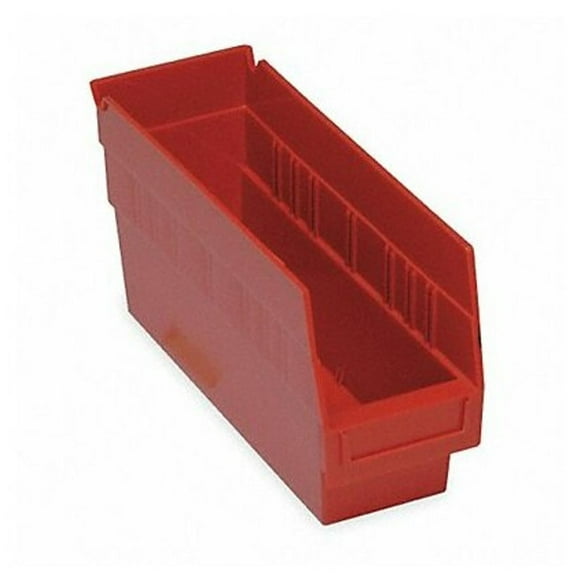 Quantum Storage Systems Shelf Bin,Red,Polypropylene,6 in QSB201RD