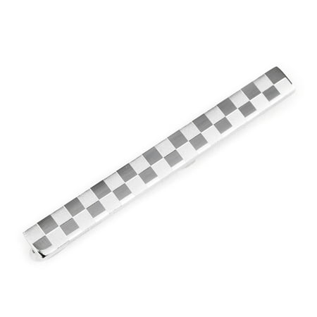 Ox and Bull Mens Stainless Steel Checkered Fashion Designer Formal Dress Tie Bar