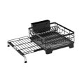 thumbnail image 3 of Estante de secado de platos colador de platos extensible regalos de gran capacidad organizador de acero de carbono negro resistente para, 3 of 8