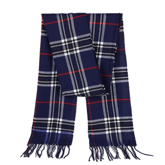Wool Feel Tartan Plaid Scarf Winter Warm Soft Lightweight Fashion Accessory Unisex For All Ages
