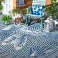 thumbnail image 2 of SAFAVIEH Cabana Salima Indoor/Outdoor Area Rug, Aqua/Navy, 7' x 7' Round, 2 of 11