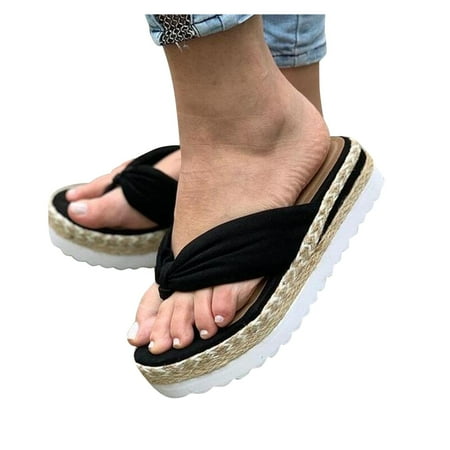 

Vedolay Sandals Women Sandals for Women Casual Summer Buckle Strap Sandals Summer Beach Shoes Black 8