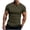 Army Green Mens T-Shirts, variant on OSFVNOXV Mens T-Shirts with Buttons Up Ribbed Knit Top Quick Drying Sort Sleeve Crewneck Compression Shirts