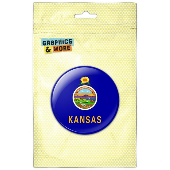 Kansas State Flag Pinback Button Pin Badge